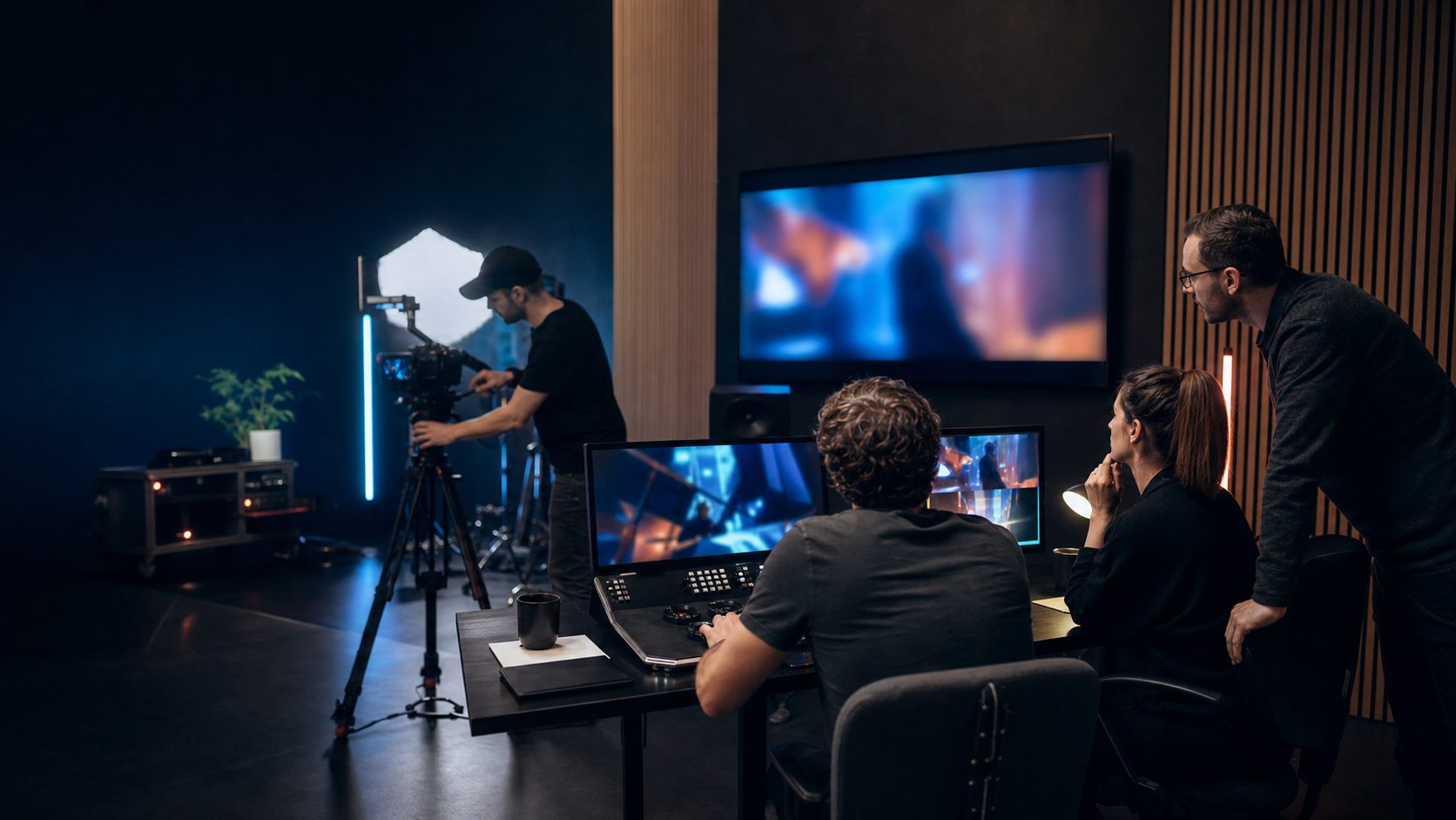 Cinematic production timeline and review signals representing selected MAXYS work